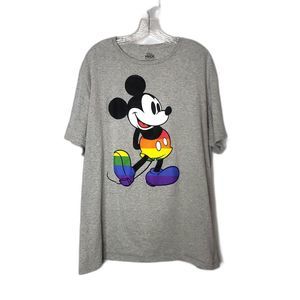 DISNEY Pride Rainbow Collection Gray Mickey Mouse T Shirt Unisex Size 2X